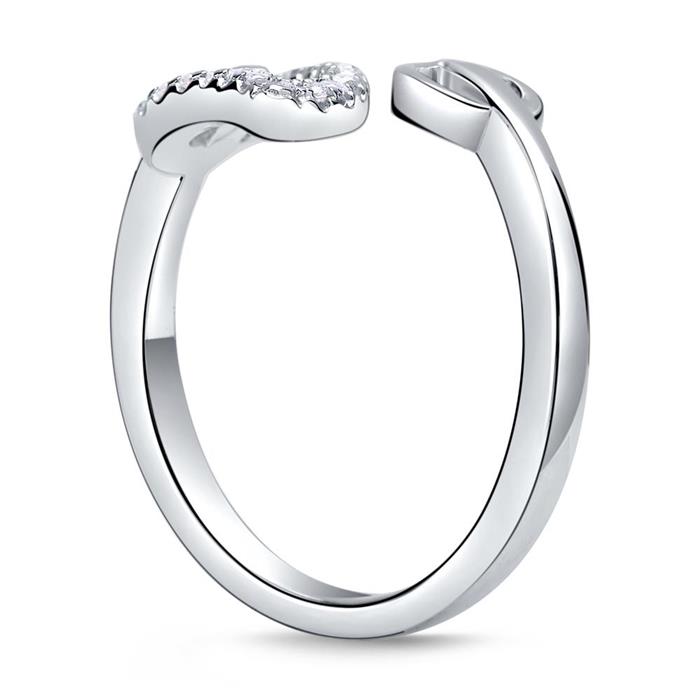 Elegante anillo de plata 925 con diseño de hoja abierta