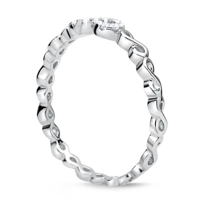 Sterling Silver Infinity Ring With Zirconia