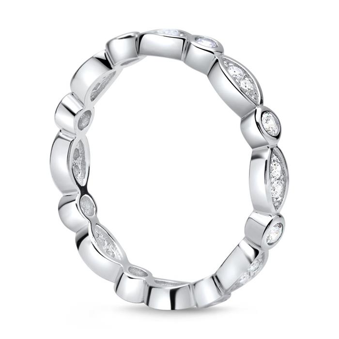 Eternity ring made of sterling silver with zirconia
