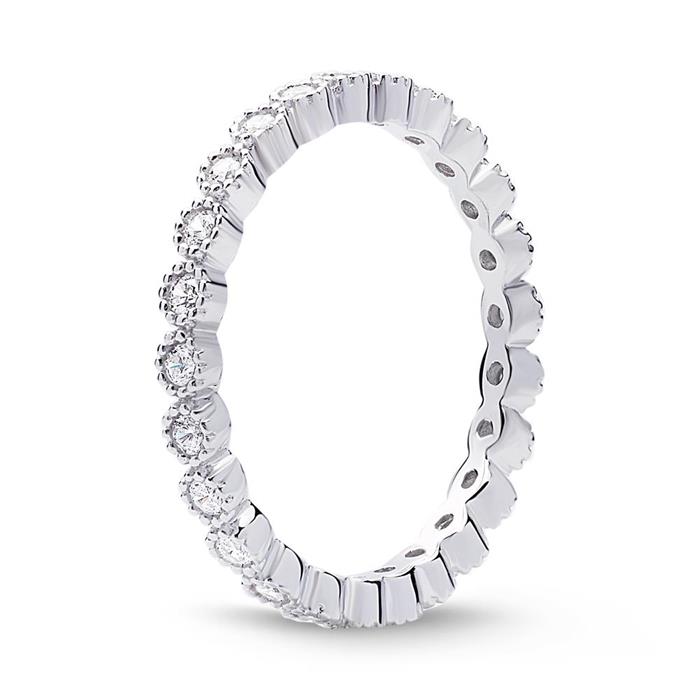 Eternity ring made of sterling silver with zirconia