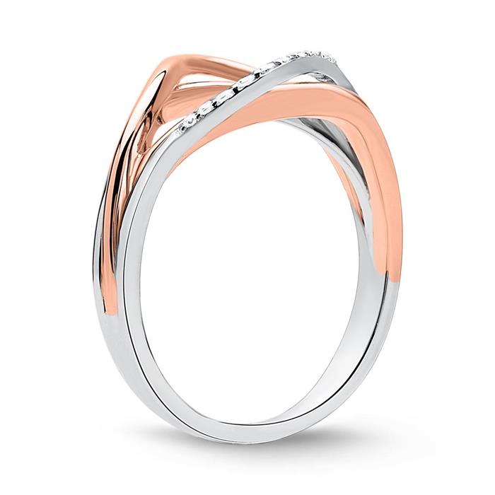 Ring For Ladies In Sterling Silver In Bicolor