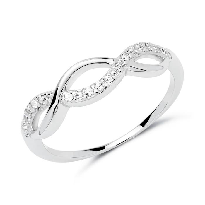 Ring für Damen 925er Silber mit weißen Zirkonia