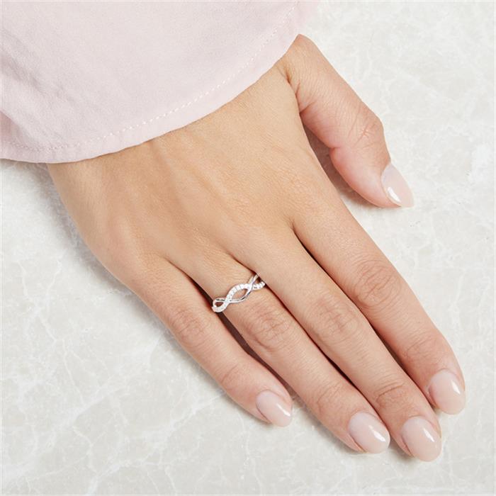 Ring für Damen 925er Silber mit weißen Zirkonia