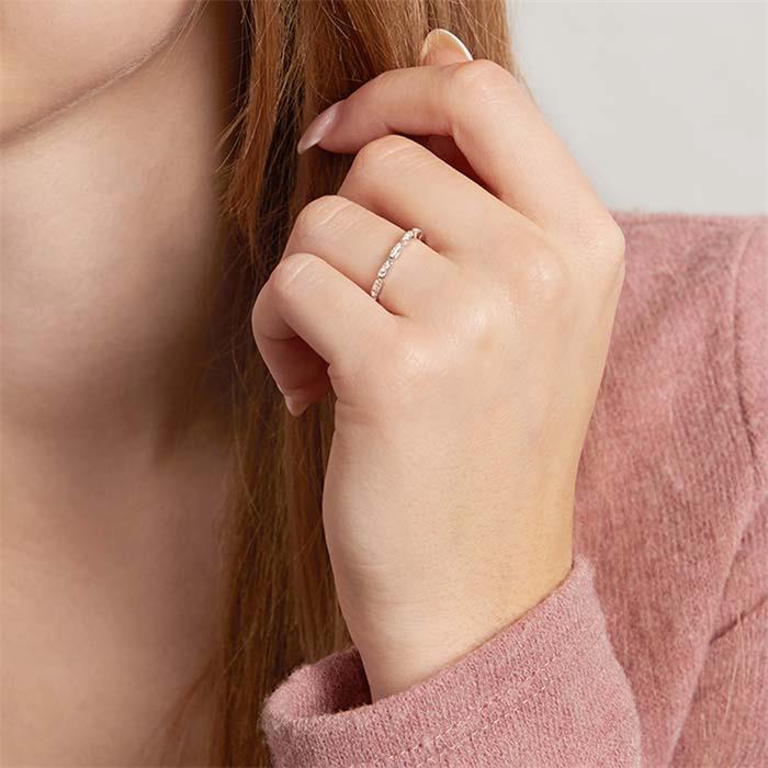 925 zilveren ring voor dames gerhodineerd met Zirkonia