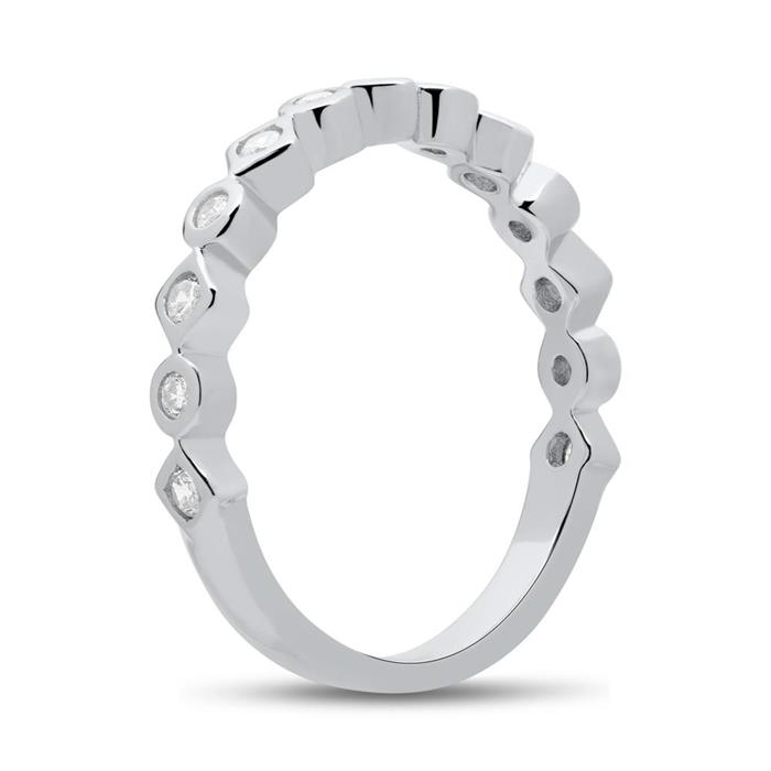 Ring sterling sterling silver zirconia engravable
