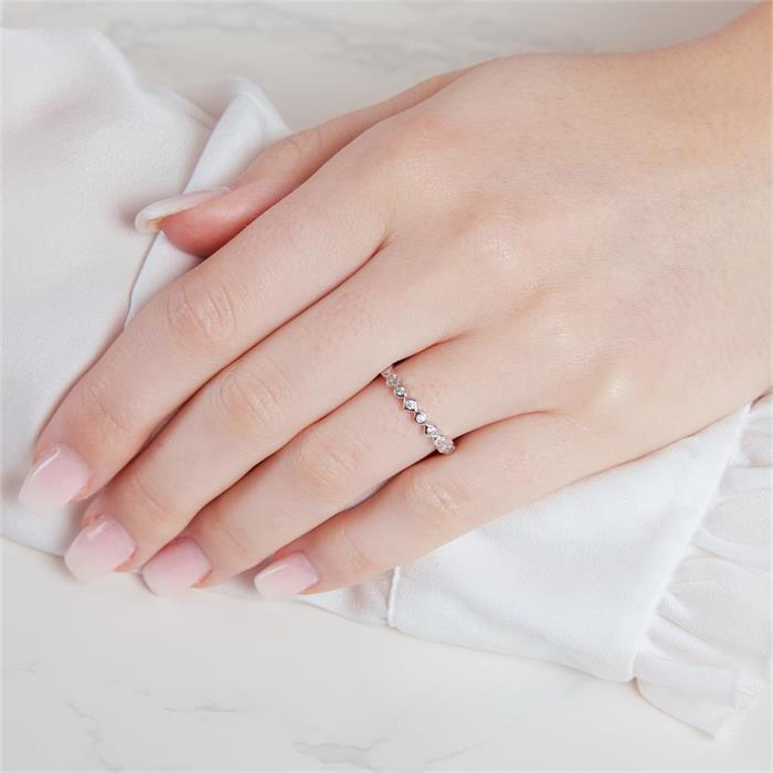 Ring sterling sterling silver zirconia engravable