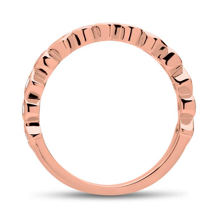 Roségoud vergulde 925 sterling zilveren ring Zirkonia