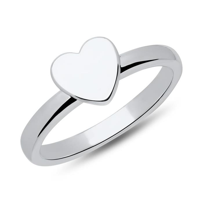 Heart ring in sterling sterling silver gravure option