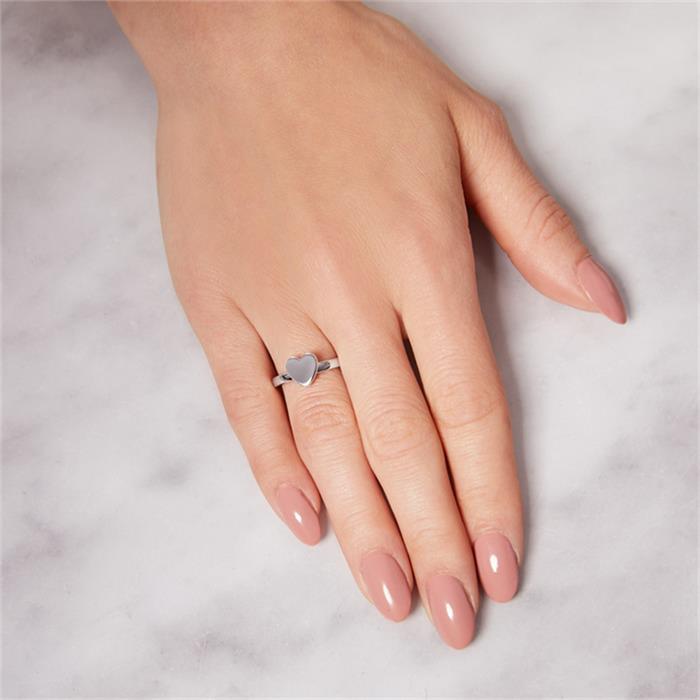 Heart ring in sterling sterling silver gravure option