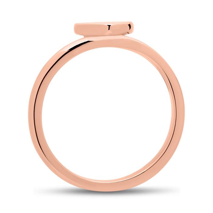 Ladies ring heart sterling silver rose gold plated