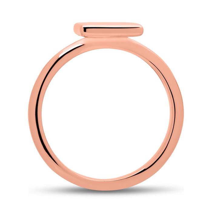 Ring square sterling silver rose gold engravable