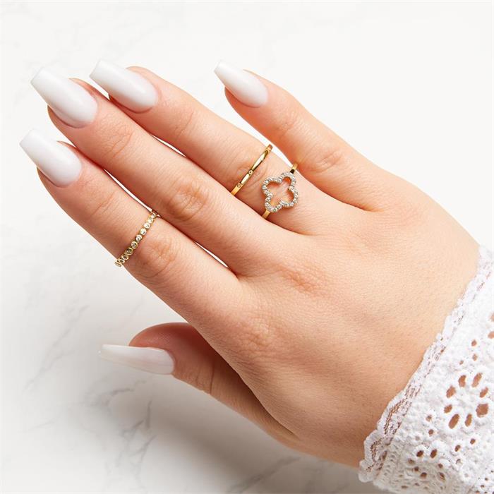 Gold-plated 925 silver ring with zirconia