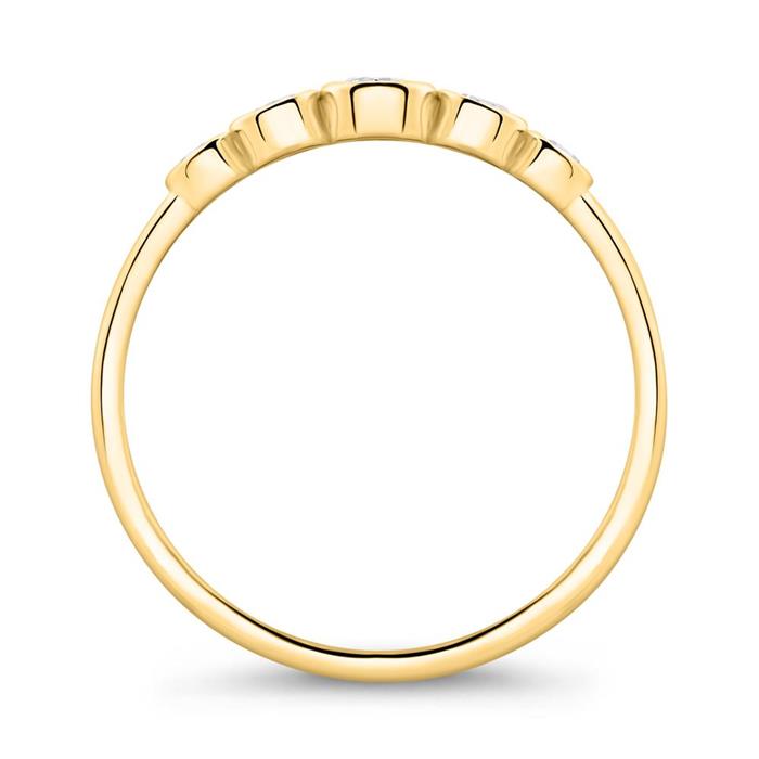 Ring for ladies made of gold-plated 925 silver zirconia