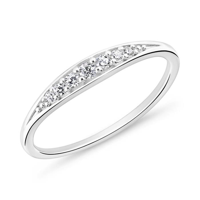 Ring for ladies in sterling silver with zirconia