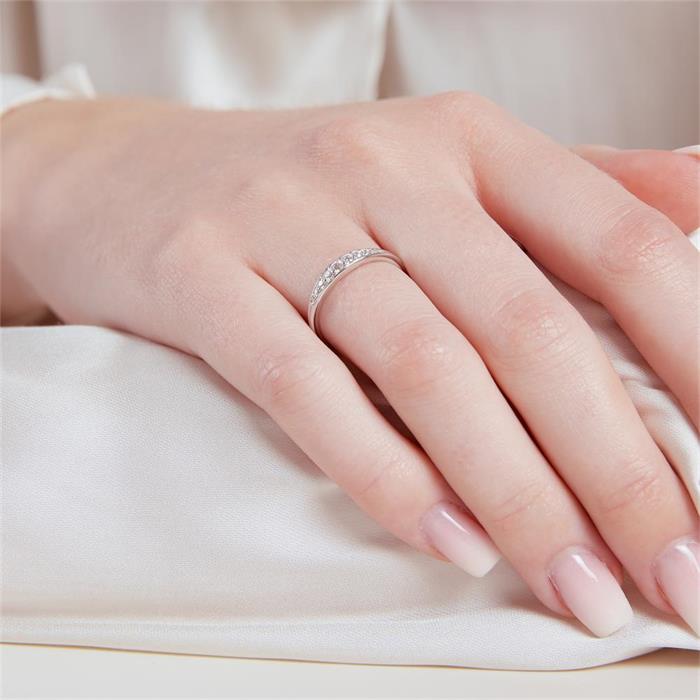 Ring für Damen aus Sterlingsilber mit Zirkonia