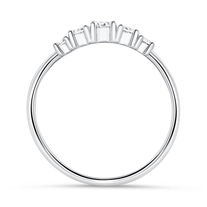 Zirkoniabesetzter Ring für Damen aus 925er Silber