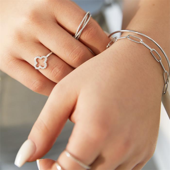 Silver bracelet sterling silver zirconia