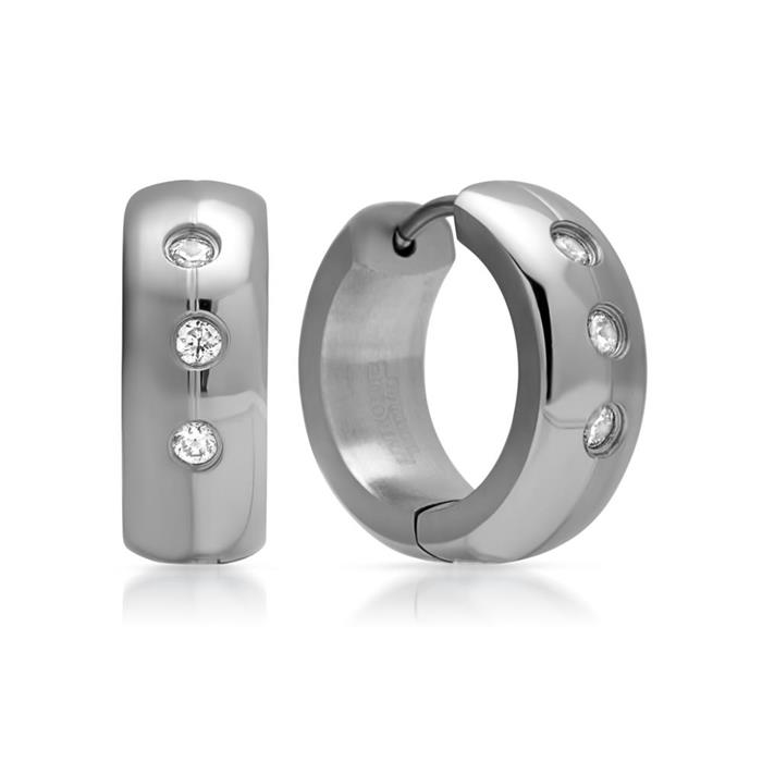 Partially polished hoops of titanium with zirconia