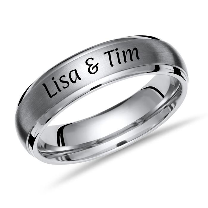 Matt titanium ring individual laser engraving