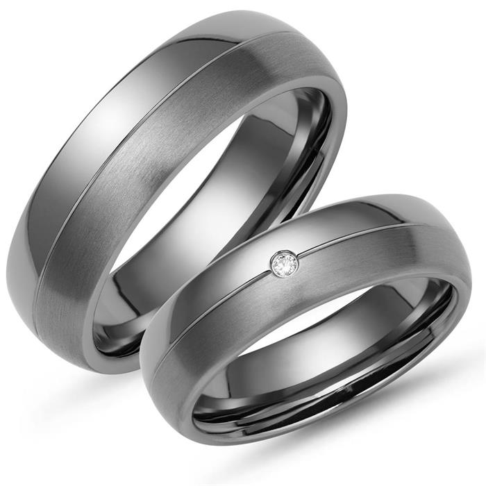 Wedding rings titanium brilliant engraving