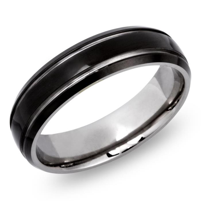 Moderne ring titanium met glanzende groef