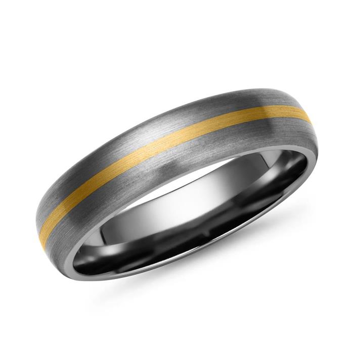 Matter Titan Ring mit 585 Gold Einlage
