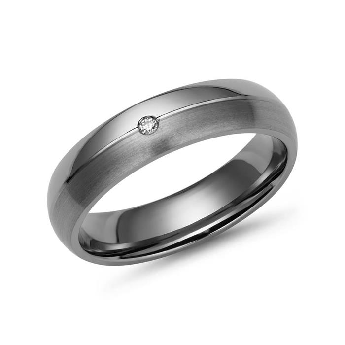 Titanium ring matt/shiny combination