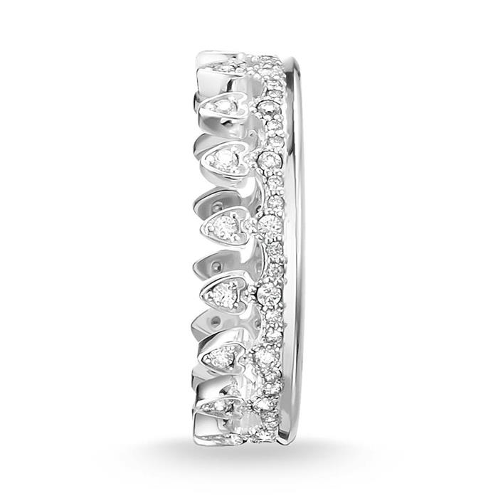 Ring crown in sterling silver with zirconia