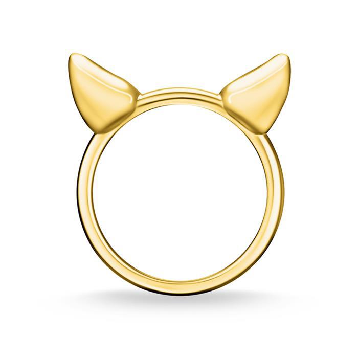 Ring cat ears from gold-plated sterling silver