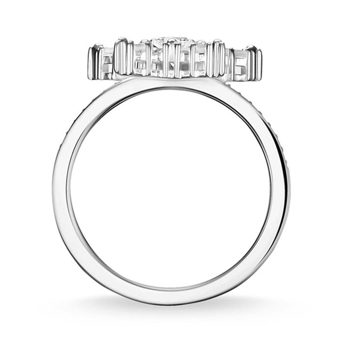 Sterring voor dames in 925 sterling zilver met Zirkonia