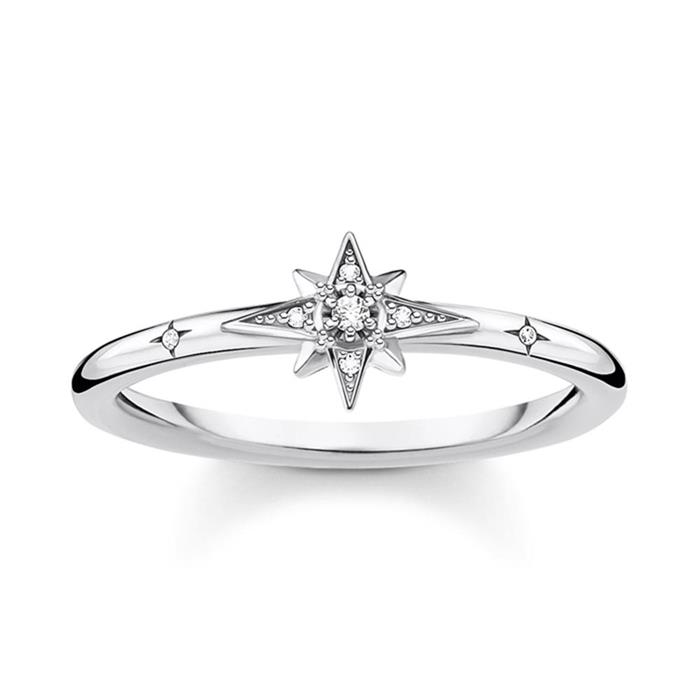 Anillo estrella para mujer de plata 925 con circonita