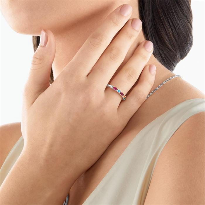 Anillo de plata para mujer con engaste de piedra