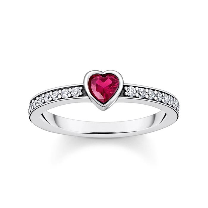 Ladies' solitaire ring in sterling silver with zirconia
