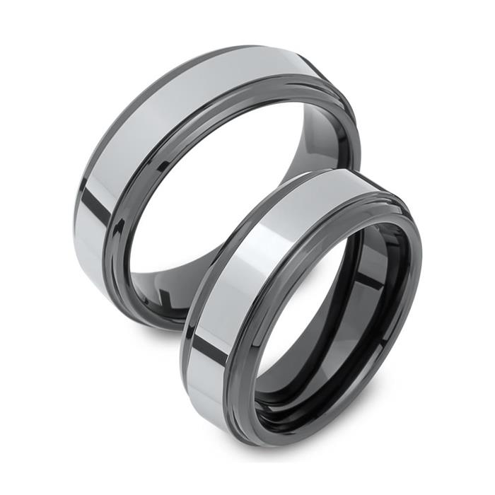 Black tungsten wedding rings robust