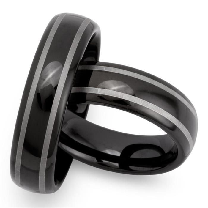 Anillos de boda de tungsteno negro robusto