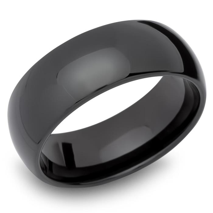 Polished Tungsten Wedding Rings Black