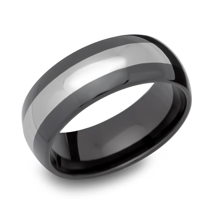 Tungsten ring gepolijst tweekleurig