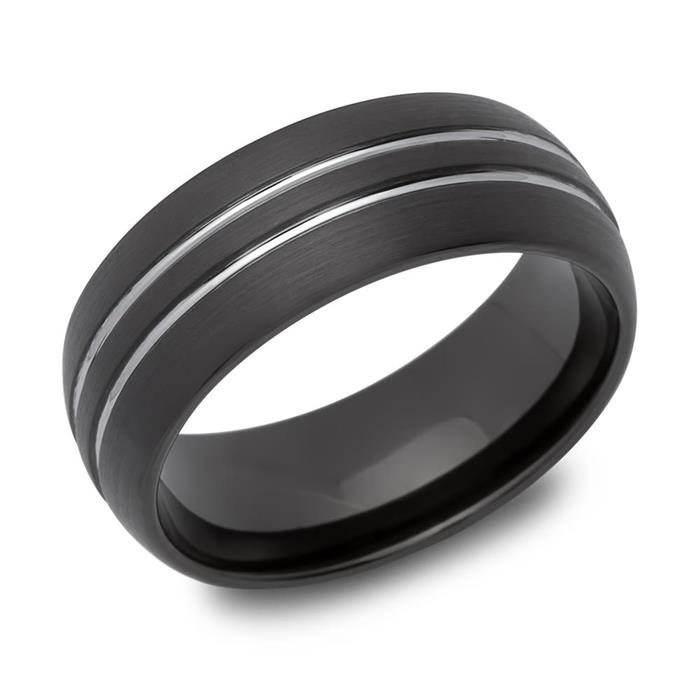 Tungsten ring tweekleurig oppervlak