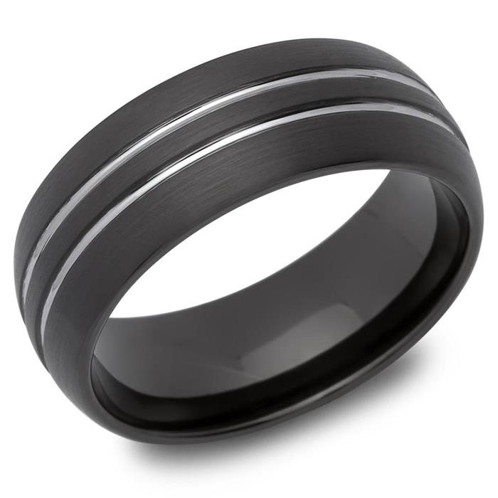 Modern tungsten wedding rings bicolor surface