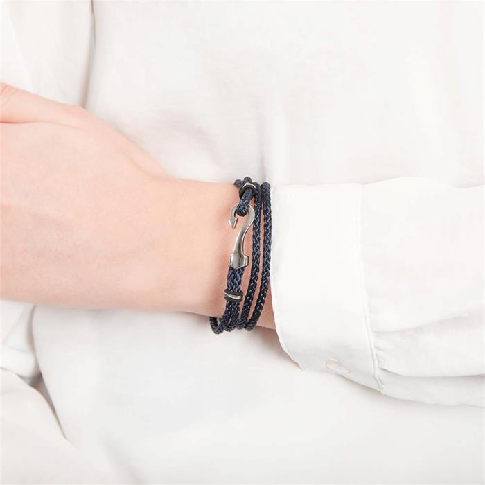 Armband van textiel zwart met haakjessluiting