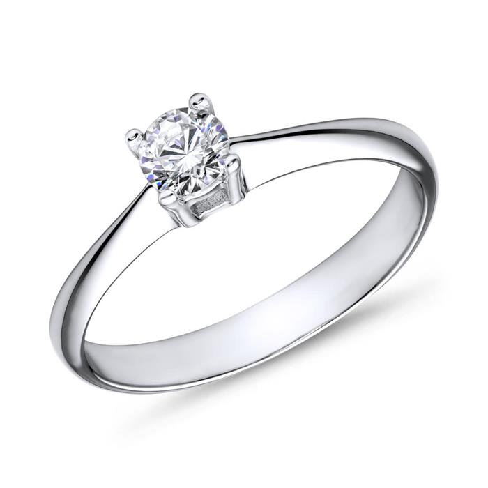 High-quality engagement ring sterling silver zirconia