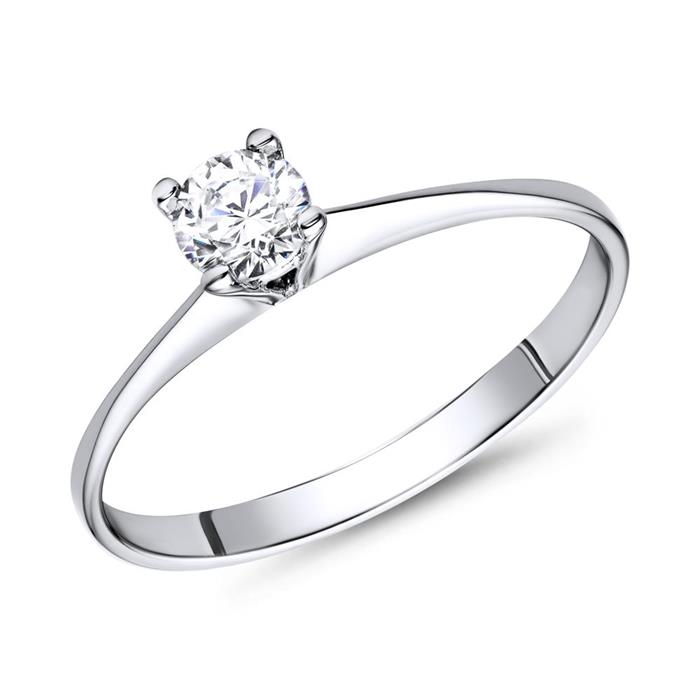 High-quality engagement ring sterling silver zirconia