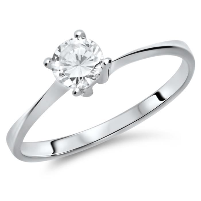 High-quality engagement ring sterling silver zirconia