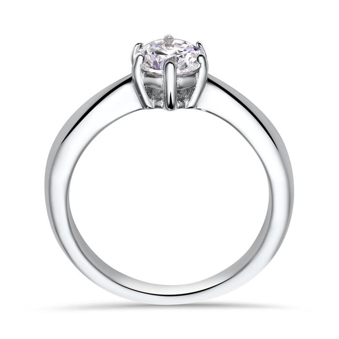 Engagement ring sterling silver zirconia