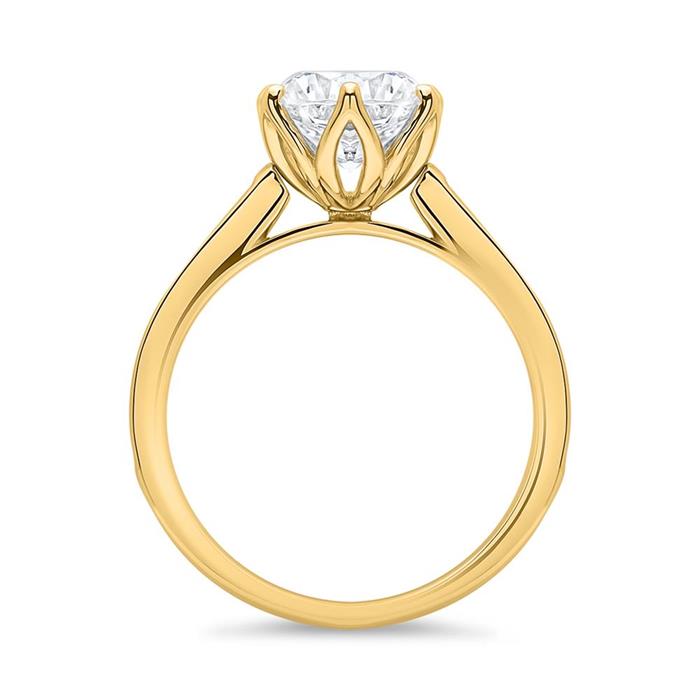 Engagement ring sterling silver, gold plated with zirconia