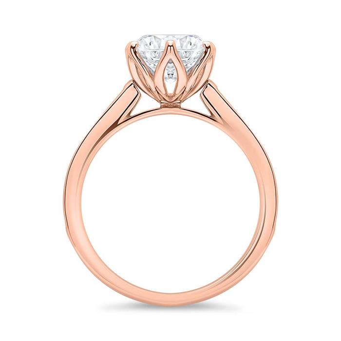 Ring in pink gold-plated sterling silver with zirconia