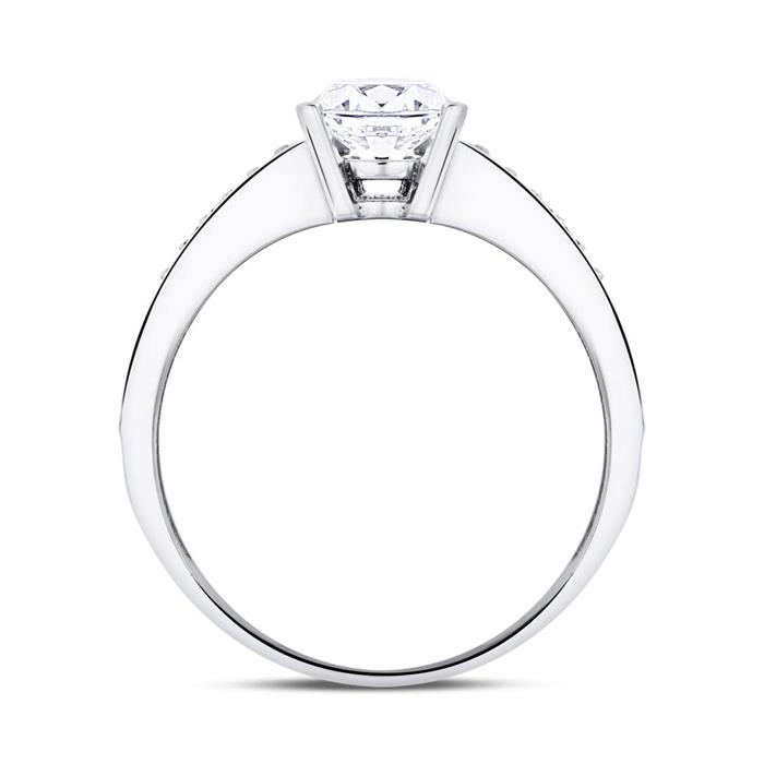 9K white gold engagement ring with zirconia