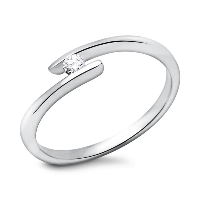 Anillo de compromiso 14 quilates con diamante real 0.05 ct.