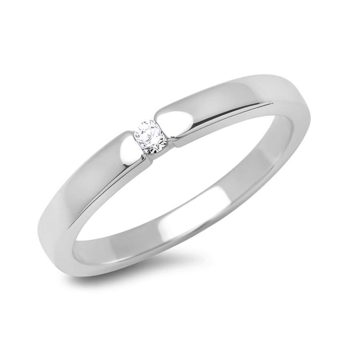 18ct white gold engagement ring with diamond 0,05ct