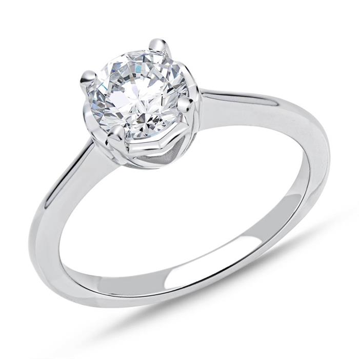 Sterling silver engagement ring hearts zirconia
